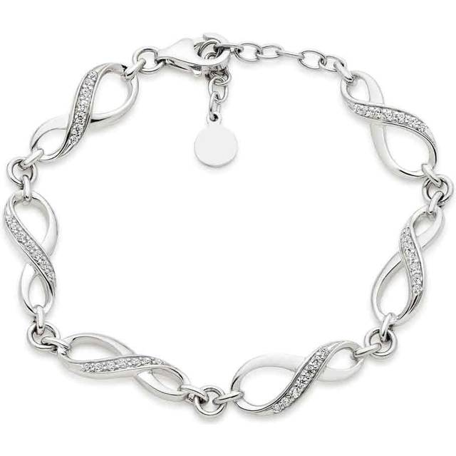Silver Cubic Zirconia Infinity Bracelet