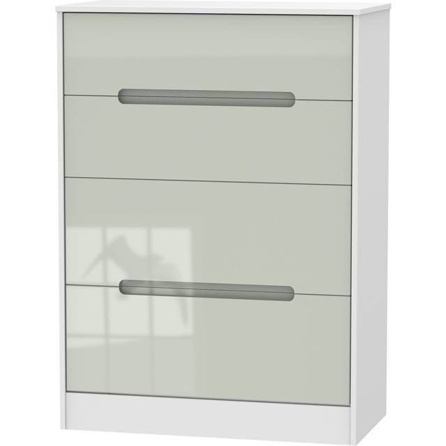 Fully Assembled Snavely 4 Drawer Chest - White;Kaschmir Gloss (107.5cm H X 76.5cm W X 41.5cm D)