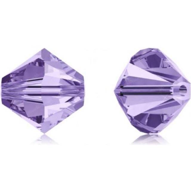 100pcs Authentic Preciosa 4mm (0.16 Inch) Small Faceted Bicone Crystal Loose Beads Tanzanite Purple Compatible with Swarovski 5301/5328 for Jewelry Cr