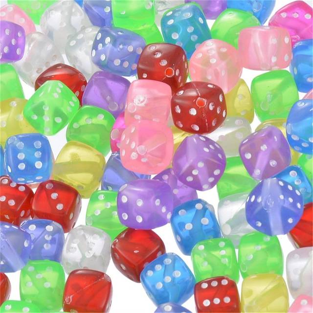 100 Pieces 6 Sided Dice Set  Beads for Jewelry Making  8mm Mixed Acrylic Dice Beads Game Dice Tiny Dice Multicolor Spacer Cube Loose Beads for Bracele