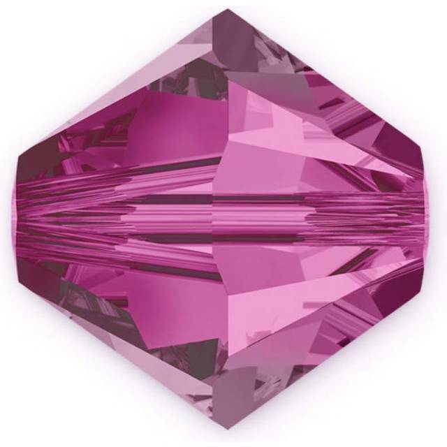 200pcs Authentic Preciosa 6mm Faceted Bicone Crystal Loose Beads Fuchsia Compatible with Swarovski 5301/5328 for DIY Jewelry Making Pre-B622