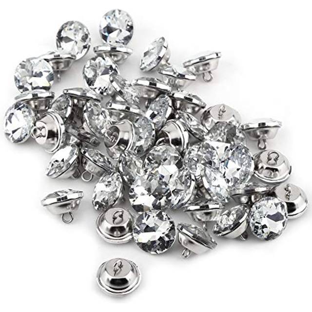 50pcsButtons Rhinestone Crystal Buttons Bright Crafts Decoration Buttons for Bags Shoes Dress Wedding Party (20mm)
