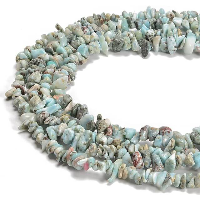 "jodaying 5-8mm Natural Larimar Gemstone Chips Loose Beads Semi Precious for Jewelry Making DIY Handmade Craft Supplies 1 Strand per Bag Approxi 34"""""""""