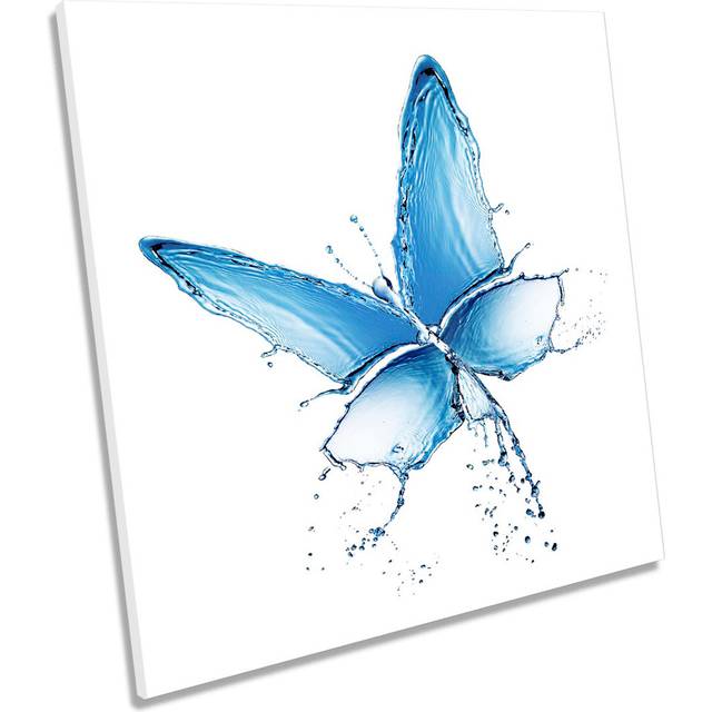 Water Butterfly Bathroom - Wrapped Canvas Art Prints (40.6cm H x 40.6cm W x 2cm D)