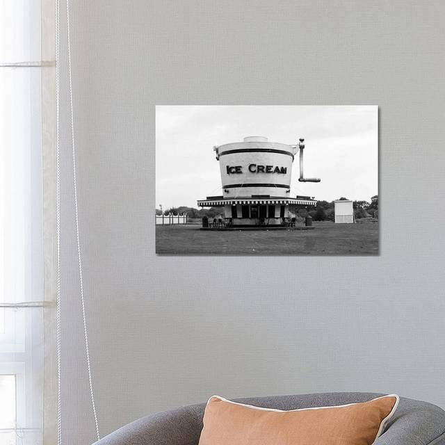 1937 Roadside Refreshment Stand Shaped Like Ice Cream Maker - Wrapped Canvas Photograph (45.72cm H x 66.04cm W x 1.91cm D)