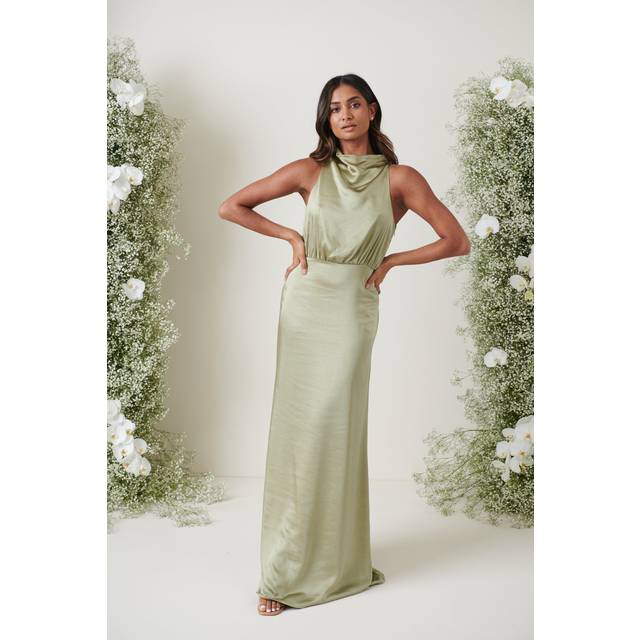 Farrah Maxi Bridesmaid Dress - Matte Olive, 16