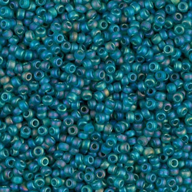 Teal AB Matte Miyuki Japanese round rocailles glass seed beads 11/0 Approximately 24 gram 5 inch tube
