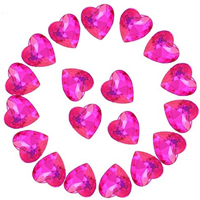 Crystal Rhinestones 50pcs AB Crystals Pointback Heart Glass Rhinestone for DIY Crafts Jewelry Making 12mm Rose Red