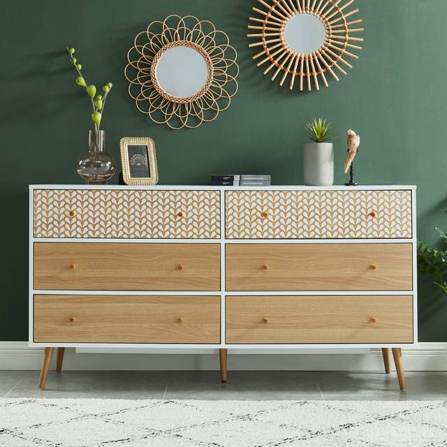 Juliette 6 Drawer 150Cm W Double Dresser - Wood (80cm H X 150cm W X 39.5cm D)