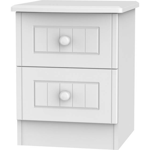 Brambly Cottage Fully Assembled Saxena 2 Drawer Bedside Table White 50.5cm H X 39.5cm W X 41.5cm D