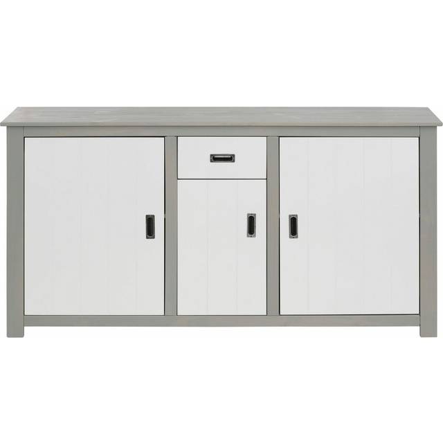 Amari 158 Cm Wide Pine Wood Sideboard - Silver (80cm H X 158cm W X 35cm D)
