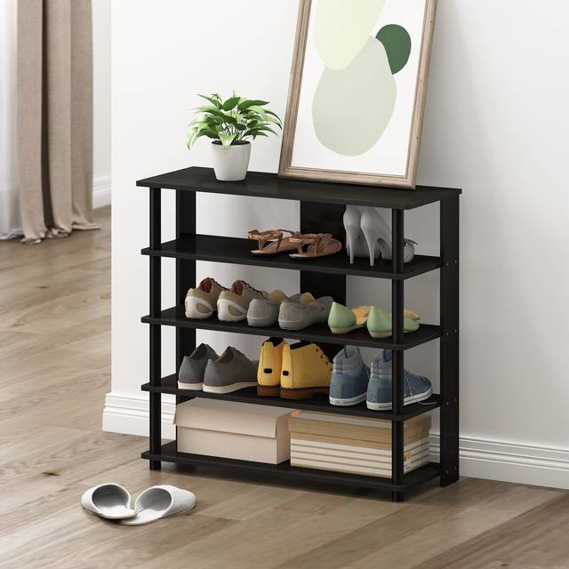 12 Pair Shoe Rack - Brown (12)