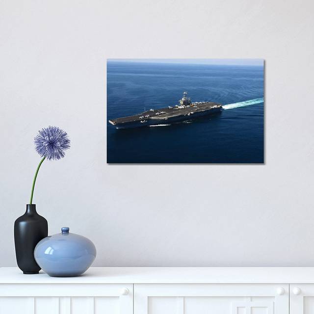 The Aircraft Carrier USS John C. Stennis by - Wrapped Canvas Photograph (30.48cm H x 45.72cm W x 1.91cm D)