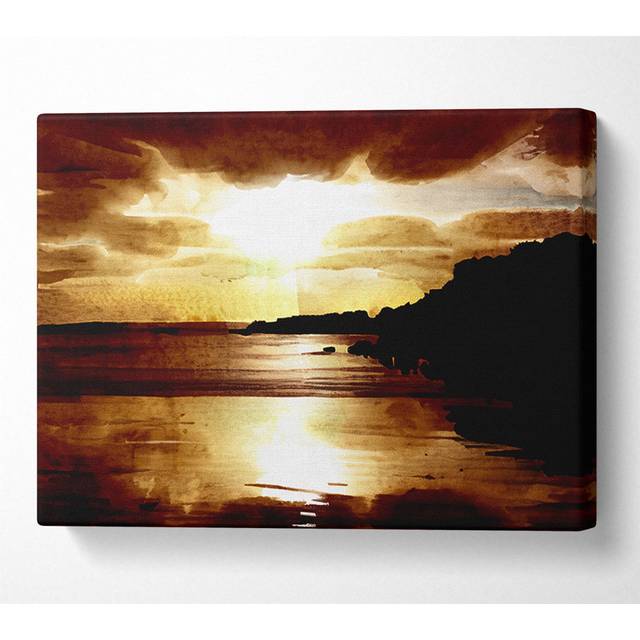 Chocolate Sunset Reflections - Wrapped Canvas Art Prints - Multicolour (101.6cm H x 142.2cm W x 10cm D)