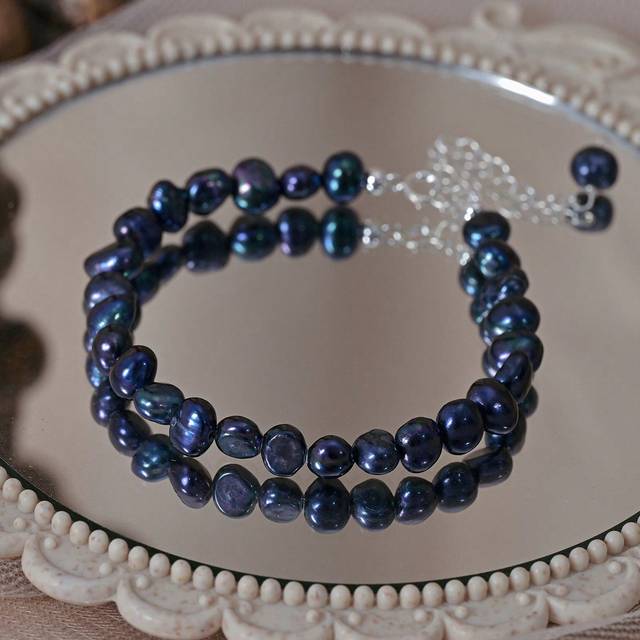 SHEIN 5-6mm White Freshwater Baroque Pearl Beaded Bracelet, Natural Pearls, Simple & Versatile