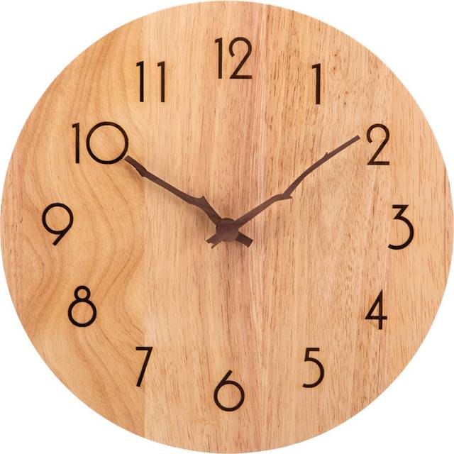 Lagarto Wood Wall Clock - âWood (30cm W X 3.8cm H X 30cm D)