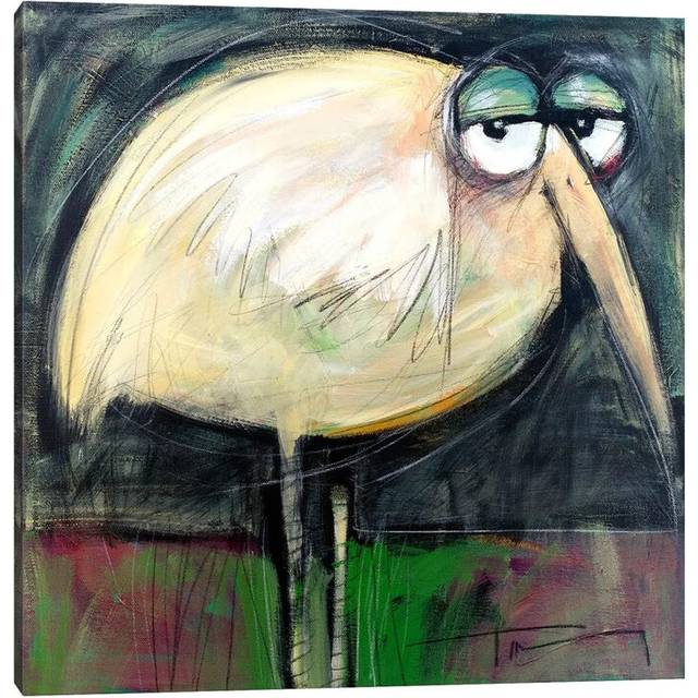 &#39;Rotund Bird&#39; by Julian Spencer - Wrapped Canvas Painting Print (30.48cm H x 30.48cm W x 1.91cm D)
