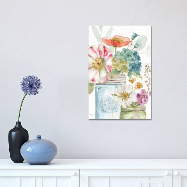Rainbow Seeds Flowers IX by Lisa Audit - Wrapped Canvas Painting (45.72cm H x 30.48cm W x 1.91cm D)