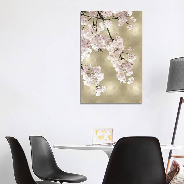 Pink Blossoms on Gold I by Kate Bennett - Wrapped Canvas Art Prints (101.6cm H x 66.04cm W)