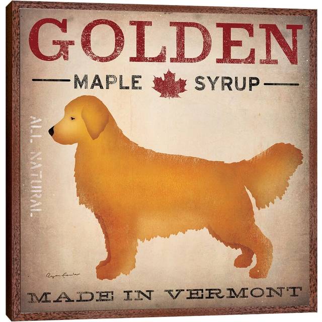 'Golden Maple Syrup' Graphic Art on Wrapped Canvas - Brown Floater Framed (93.98 cm H x 93.98 cm W)