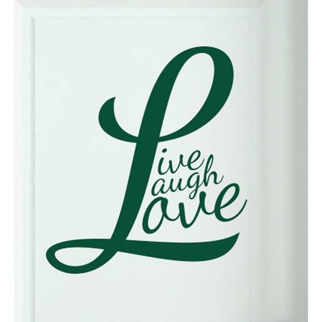 L Forms Live Laugh Love Door Room Wall Sticker - Green (45cm H X 40cm W)