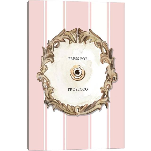 Press for Prosecco by Mercedes Lopez Charro Wrapped Canvas Graphic Art (30.48cm H x 20.32cm W x 1.91cm D)