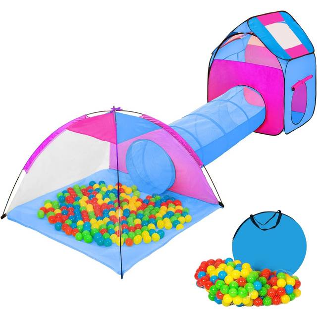 Tectake Large Play Tent w/ Tunnel plus 200 Balls For Kids, Blue