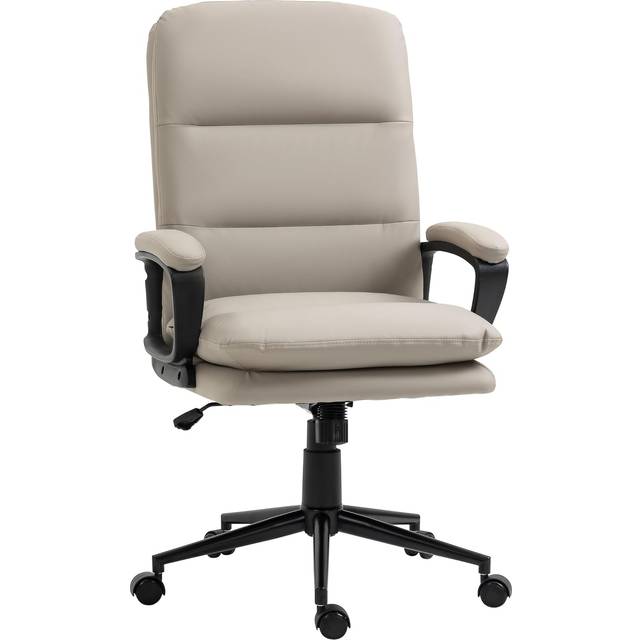 Vinsetto Faux Leather Executive Office Chair With Arm, Swivel Wheels, Grey