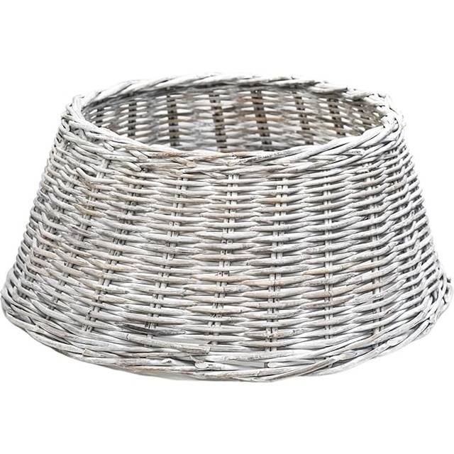 Ivyline Wicker Christmas Tree Skirt 60cm - White, White