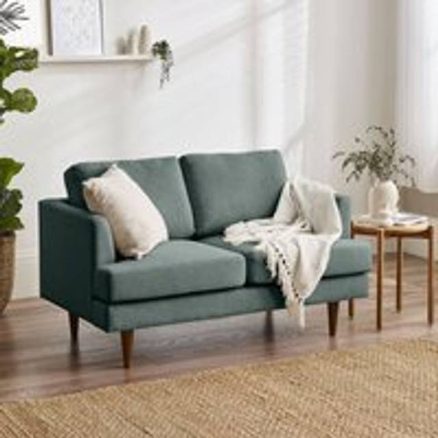Fleur 2-Seater Solid Wood Frame Sofa Upholstered In Eco Recycled Fabric - Green - One Size