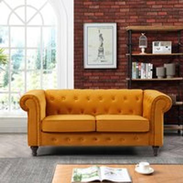 Pelham 2 Seater Orange Velvet Sofa - Artemis Home