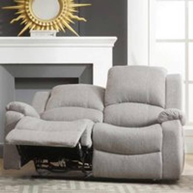 Artemis Home Marldon 2 Seat Manual Recliner Sofa - Light Grey, Silver