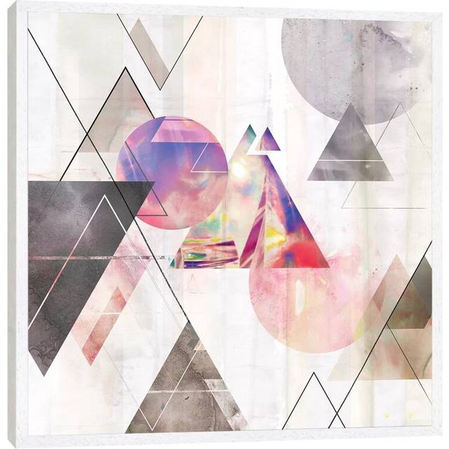 Holographic I by Isabelle Z - Graphic Art Print on Canvas - White Framed (93.98 cm H x 93.98 cm W)