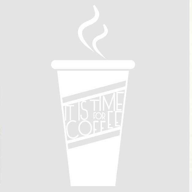 It Is Time for Coffee Wall Sticker - White (Medium)