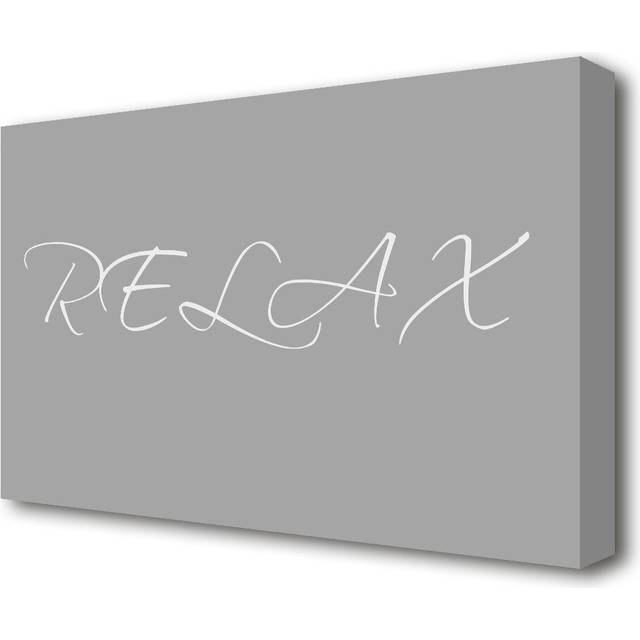 Bathroom Quote &#39;Relax&#39; Textual Art Print on Canvas in White (35.6 cm H x 50.8 cm W)