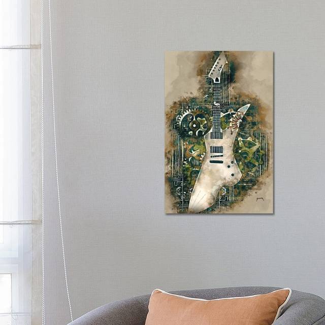 James Hetfield&#39;s Steampunk Snakebyte Guitar by Unknown - Wrapped Canvas Painting (66.04cm H x 45.72cm W x 1.91cm D)