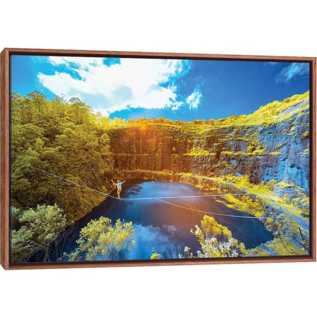 Slackline II by Glauco Meneghelli - Floater Frame Photograph on Canvas - Black Floater Framed (101.6 cm H x 66.04 cm W)