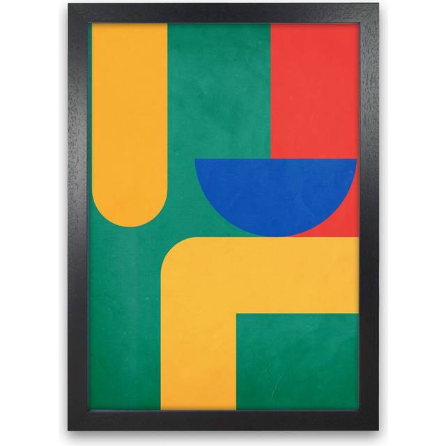 Abstract Pair Left Original B - Graphic Art Print on Paper - Black Frame (30cm H x 21cm W x 3cm D)