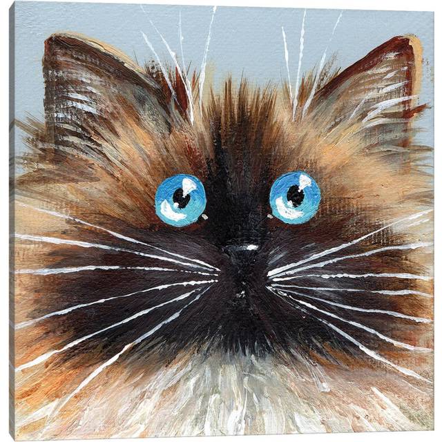 Choc Seal Point by Kim Haskins - Wrapped Canvas Painting (30.48 cm H x 30.48 cm W)