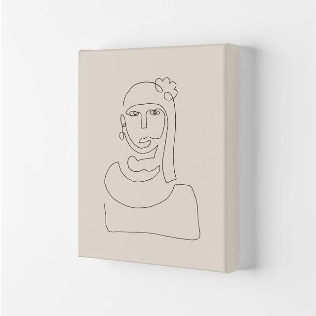 Picasso Line Bust - Graphic Art Print on Paper - Wrapped Canvas (84.1cm H x 59.4cm W x 4cm D)