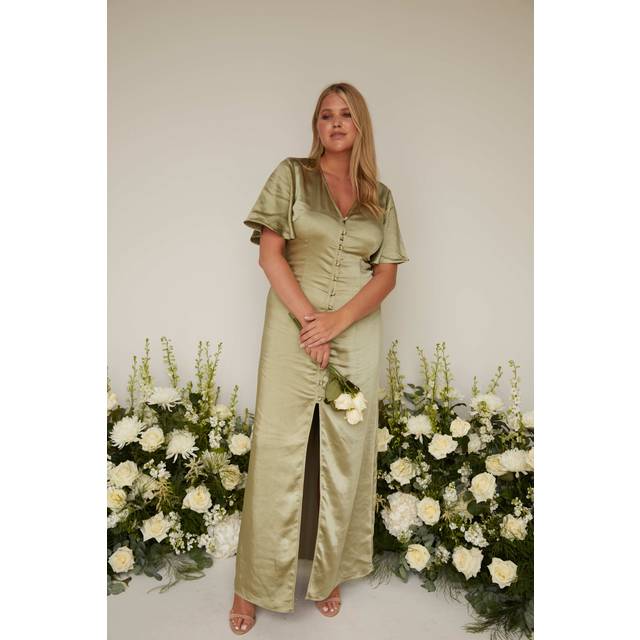 Naya Maxi Bridesmaid Dress - Matte Olive, 6