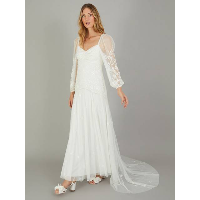 Monsoon Josette Embellished Bridal Maxi Dress, Ivory