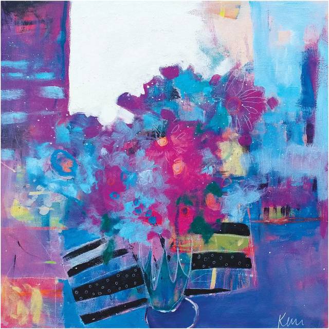 On the Window Sill by Kerri McCabe - Wrapped Canvas Painting (45.72cm H x 45.72cm W x 1.905cm D)