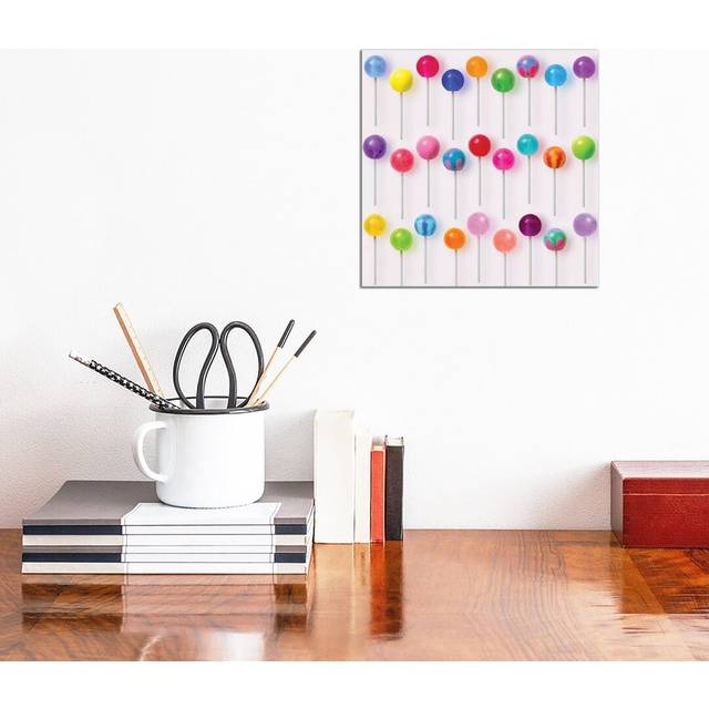 Colorful Lollipops by Erin Summer - Wrapped Canvas Art Prints (30.48 cm H x 30.48 cm W)
