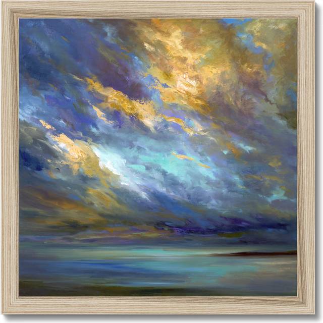 Coastal Clouds #30 by Sheila Finch - Print - Natural Wood Framed Paper Print (34cm H x 34cm W x 2.3cm D)