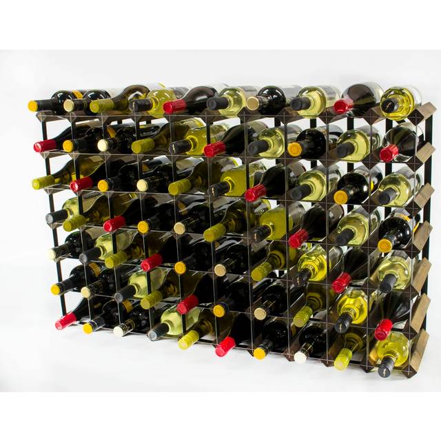 Liddle Floor Wine Bottle Rack - Black Steel (62cm H X 100.6cm W X 23cm D)