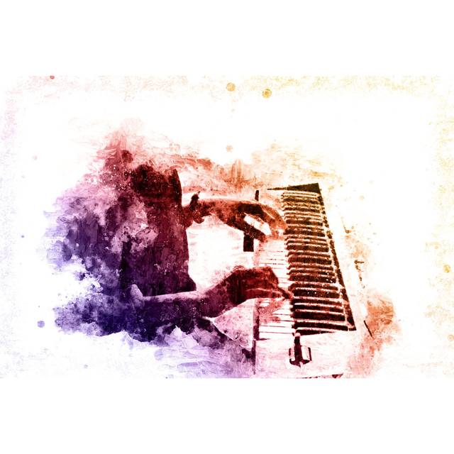 Waverley Hands Playing Piano by Punnarong - Wrapped Canvas Painting (20cm H x 30cm W x 3.8cm D)