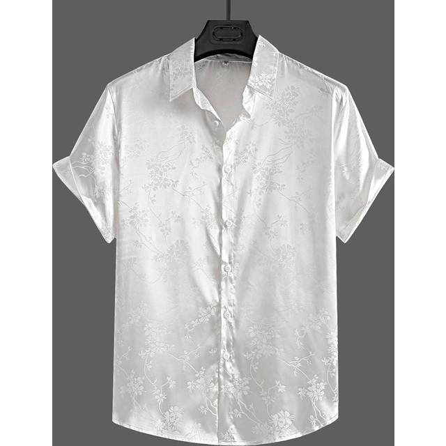 Framsida Knappar Slätt Party Herr Skjorta - Vitt (L,M,S,XL,XXL)