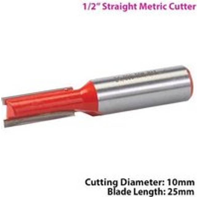 "1/2"" SHANK 10mm x 25mm Tungsten Carbide Straight Router Bit Worktop Wood Cutter"