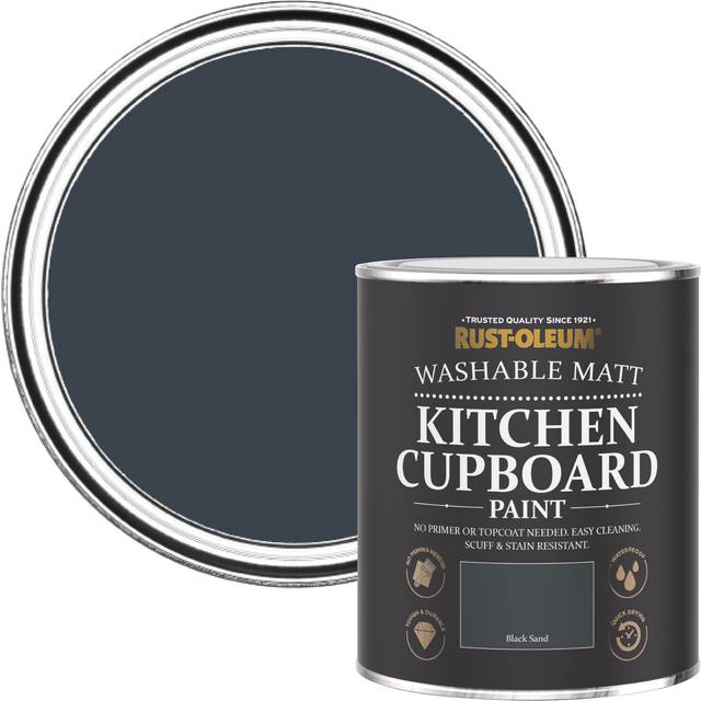 Rust-oleum Ro Kitchen Cupboard Paint Black Sand Matt 750Ml, Black